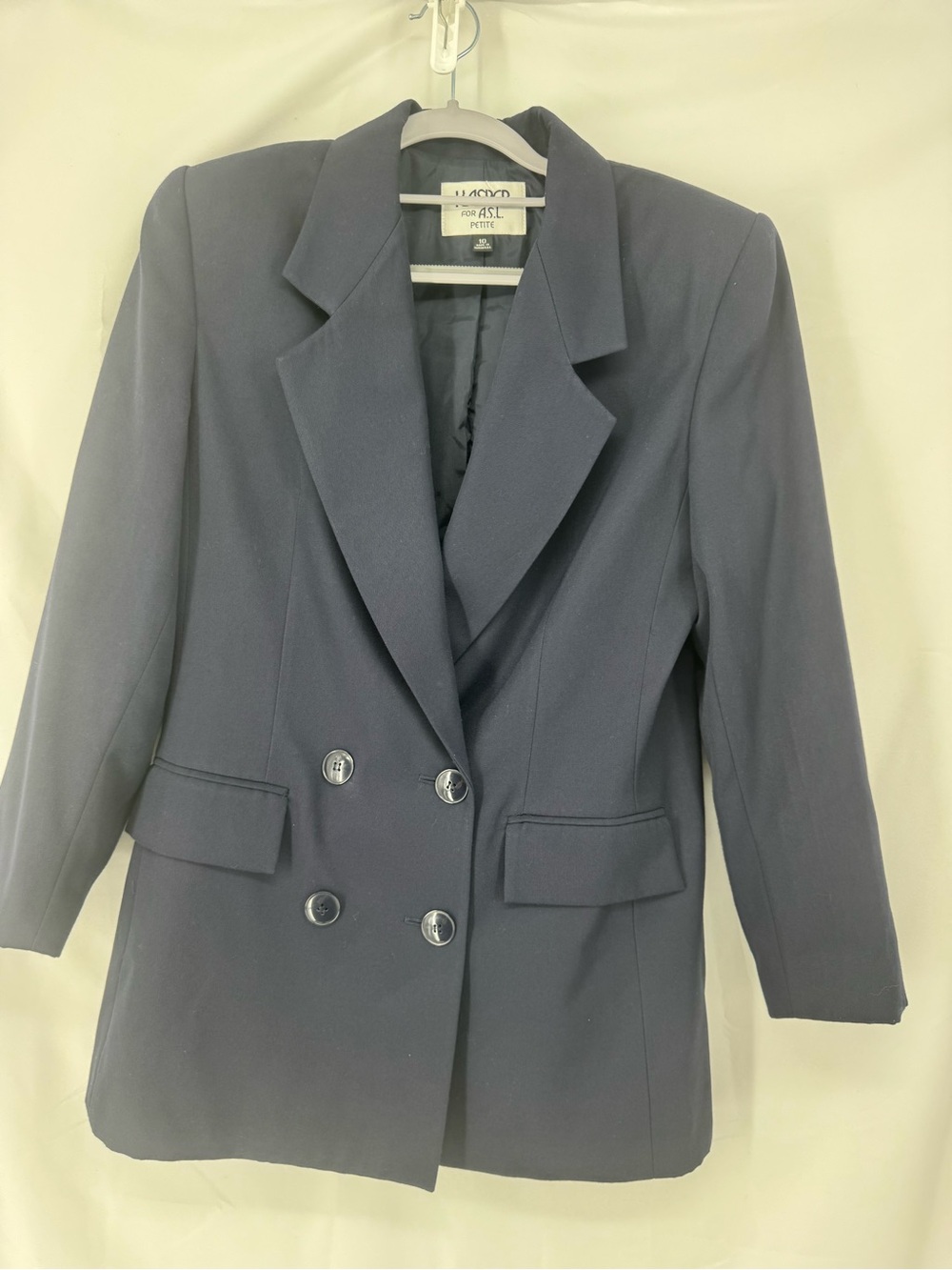 Kasper Navy Double-Breasted Blazer 0348